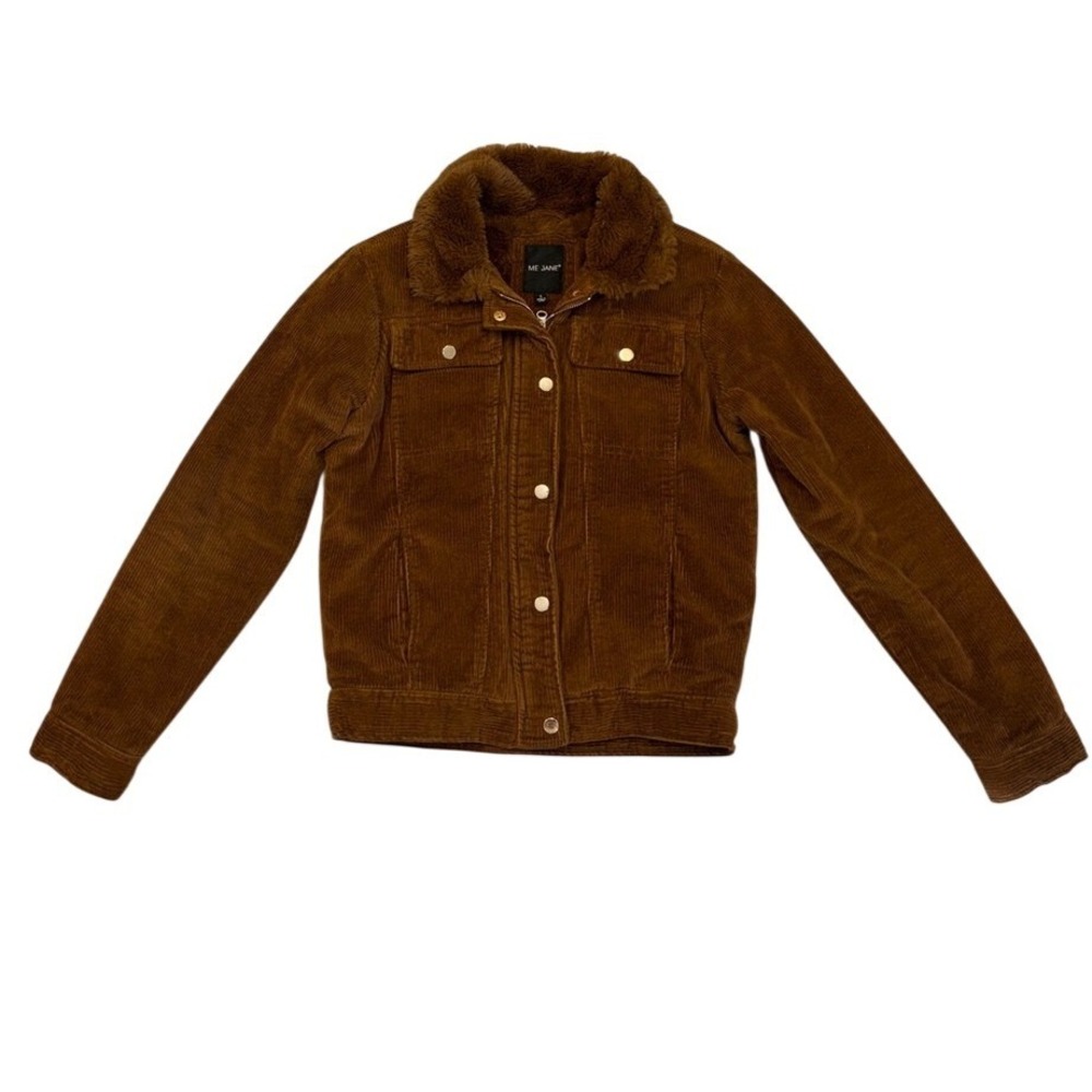 Me Jane Corduroy Teddy Collar Jacket Brown penny lane size medium